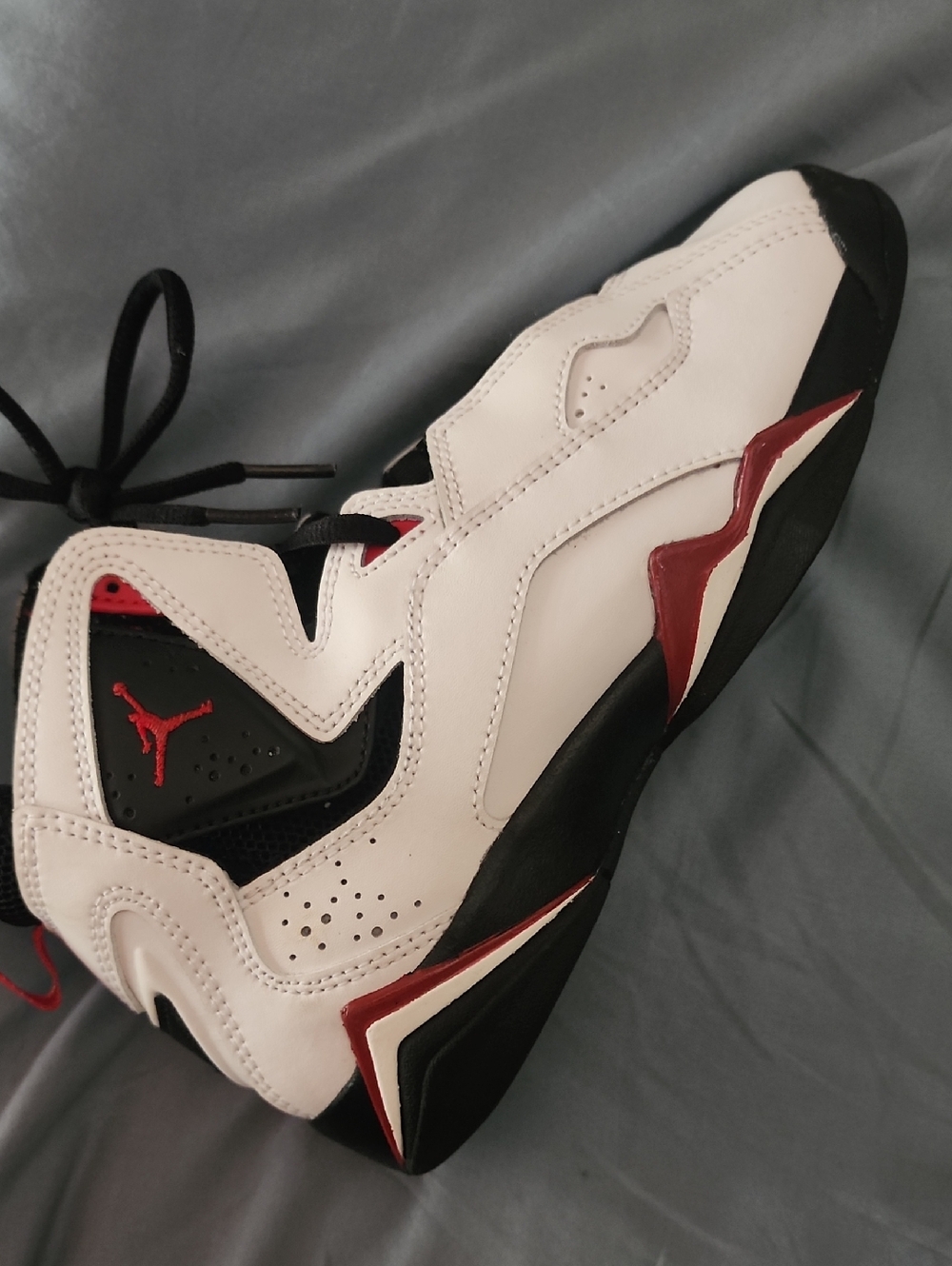 Jordan White Black and Red High-Top Sneakers